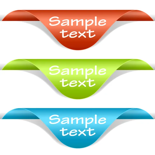 Set of multicolored label corners — Stock Vector