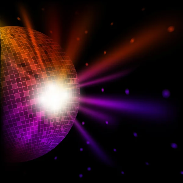 Abstrakt färgstarka bakgrund med disco bal — Stock vektor
