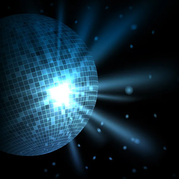 Modré pozadí abstraktní s disco bal — Stockový vektor