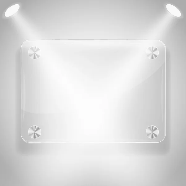 Cadre en verre avec projecteurs — Image vectorielle