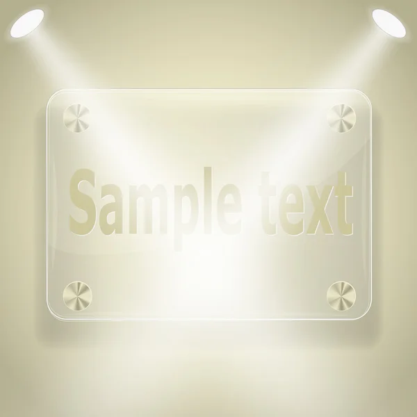 Glass frame with spotlights — Stock Vector