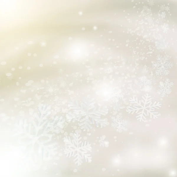 Abstrato luz cinza fundo de Natal com flocos de neve . — Vetor de Stock