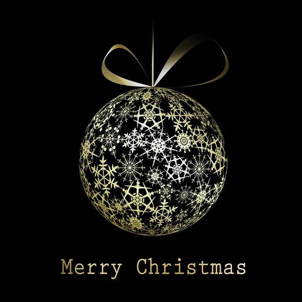 Golden Christmas greeting card — Stock Vector