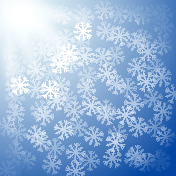 Μπλε φόντο με νιφάδες χιονιού — Διανυσματικό Αρχείο