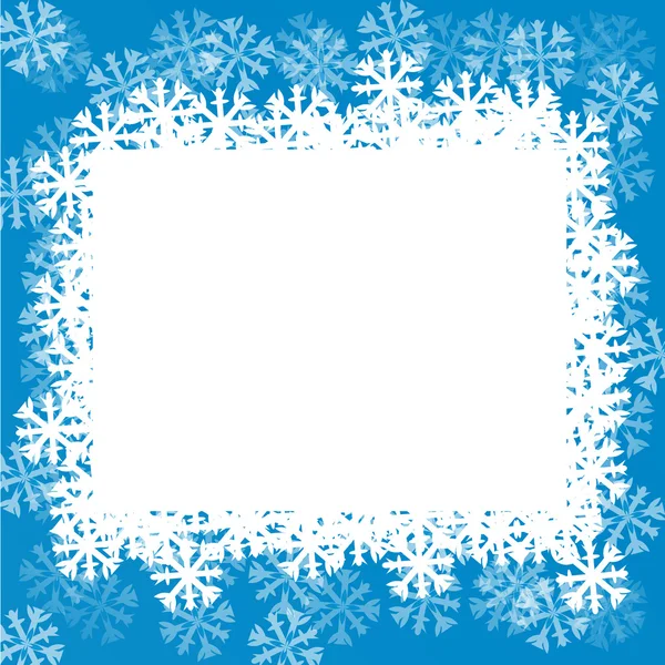 Fondo azul con copos de nieve — Vector de stock