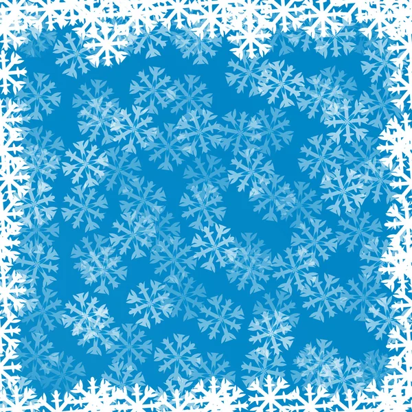Μπλε φόντο με νιφάδες χιονιού — Διανυσματικό Αρχείο