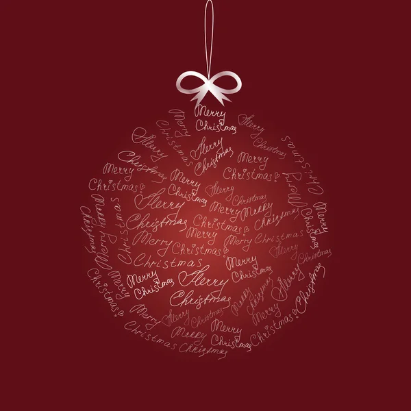 Palla di Natale su sfondo rosso — Vettoriale Stock