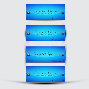 Abstract blue banners set vector clipart