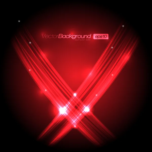 EPS10 Líneas abstractas rojas hechas de luz Diseño vectorial — Vector de stock