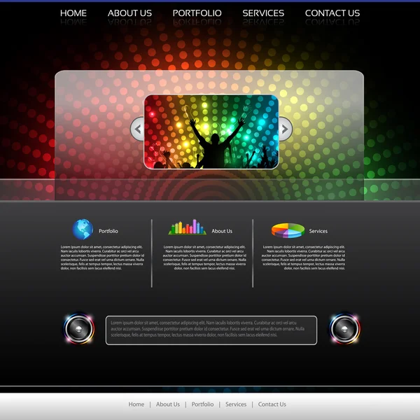 Eps10 μουσική ιστοσελίδα πρότυπο - διανυσματική σχεδίαση — Διανυσματικό Αρχείο