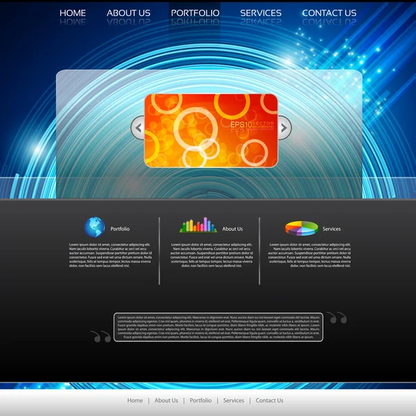 Eps10 抽象的なウェブサイトのテンプレート - ベクトル デザイン — ストックベクタ