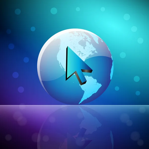 Ilustração colorida do globo de EPS10 com cursor 3D —  Vetores de Stock