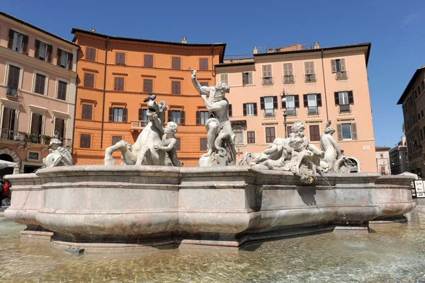 Neptun szökőkútja, Piazza Navona, Róma — Stock Fotó