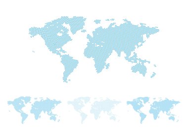 World map halftone clipart