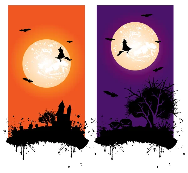 Banner de Halloween — Vector de stock