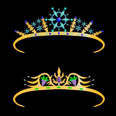 Gold crown with precious stones clipart