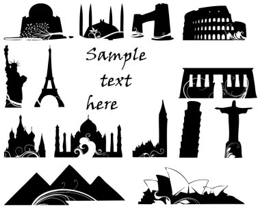 Silhouettes of big cities clipart