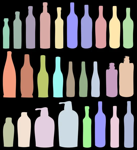 Vector bottle silhouettes — Stock Vector