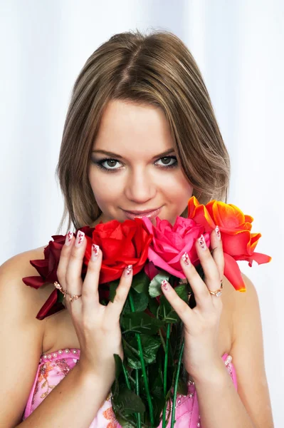 stock image Girl with flowers