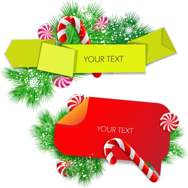 Colorful bubbles for speech. Christmas design clipart