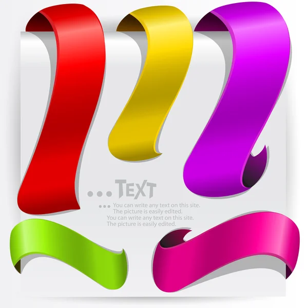 Kleurige bladwijzers voor tekst — Stockvector