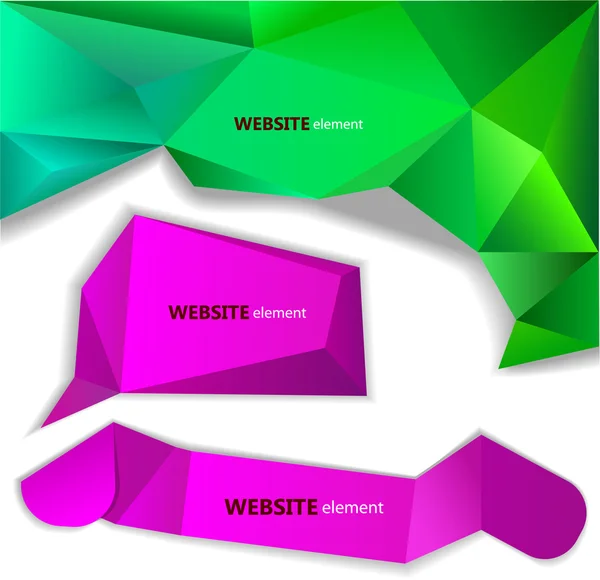 Abstrakt origami papper banner. webbplats element — Stock vektor