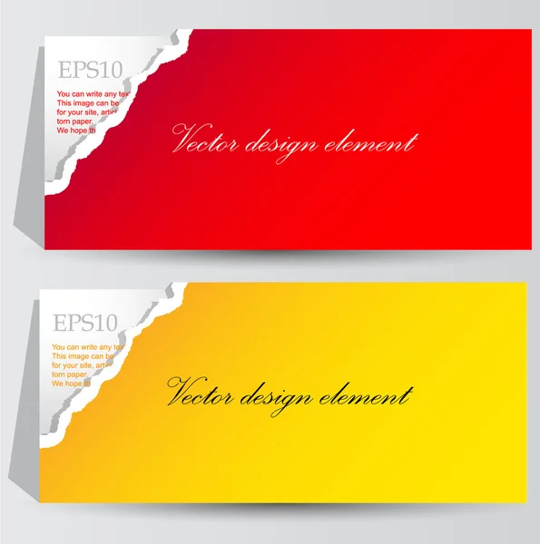 Bandiere di carta colorate per testo — Vettoriale Stock