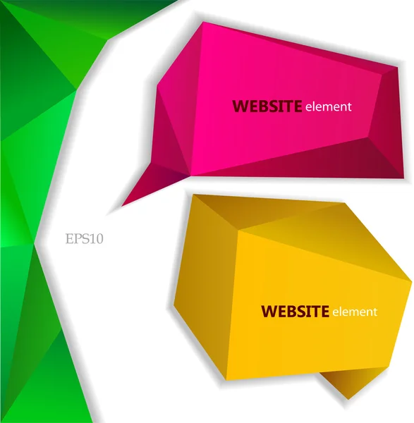 Banner de papel de origami abstrato. Elemento Web — Vetor de Stock