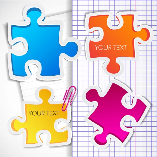 Kolorowe puzzle z miejsca na tekst — Wektor stockowy
