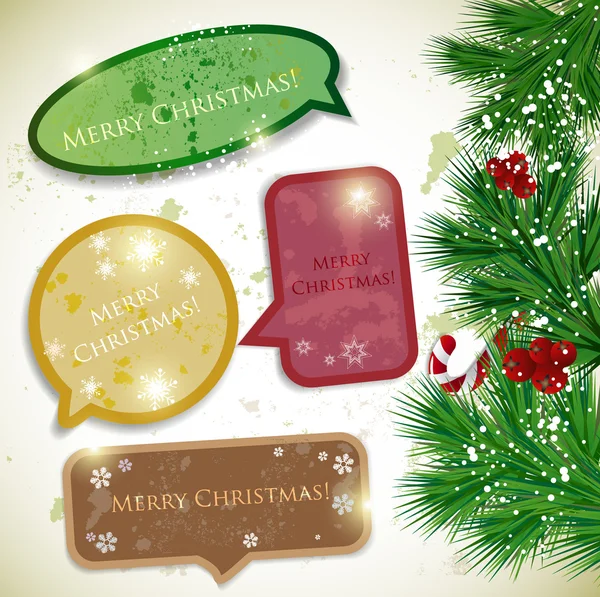 Красочные пузырьки для речи. Рождественский дизайн — стоковый вектор