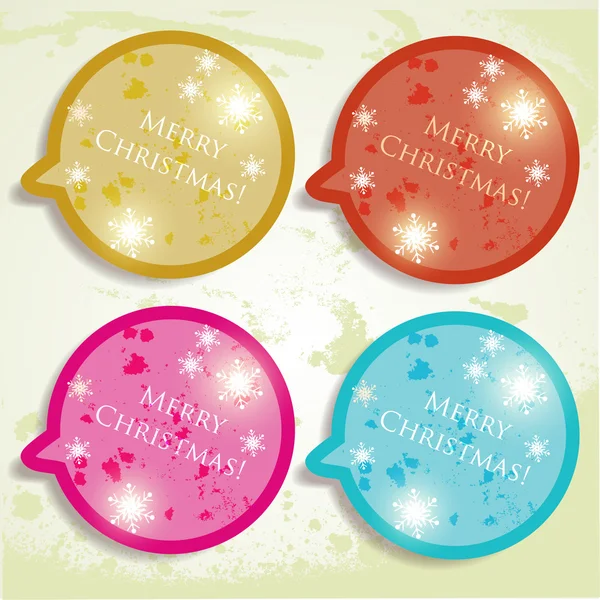 Colorful bubbles for speech. Christmas design — Stock Vector