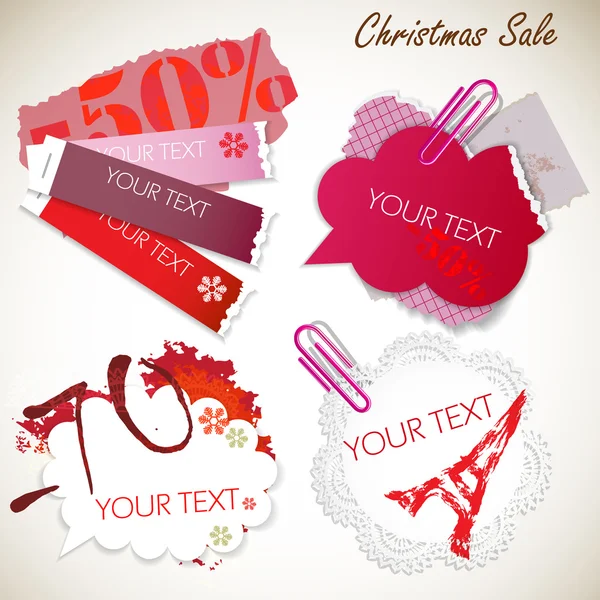 Christmas Sale. Colorful notes — Stock Vector