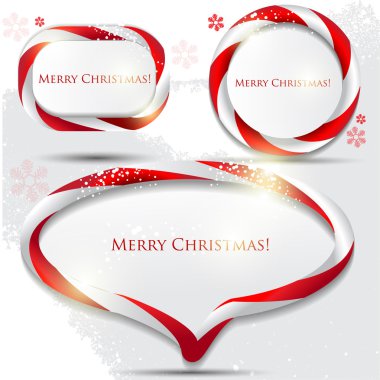 Abstract glossy speech bubble with Christmas candy. Vector backg clipart