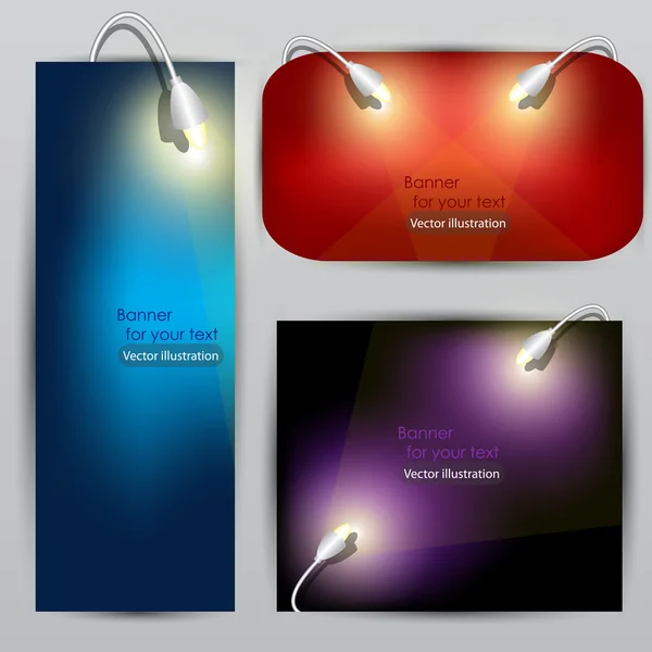 Leeres Plakat für Produktwerbung mit Beleuchtung — Stockvektor
