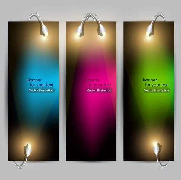 Leeres Plakat für Produktwerbung mit Beleuchtung — Stockvektor