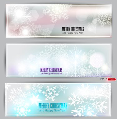 Set of elegant winter banners. Vector illustration clipart