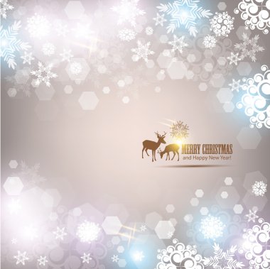 Elegant Christmas background with snowflakes and place for text. clipart