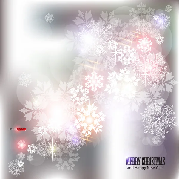 雪の結晶とテキストのための場所とエレガントなクリスマスの背景. — ストックベクタ