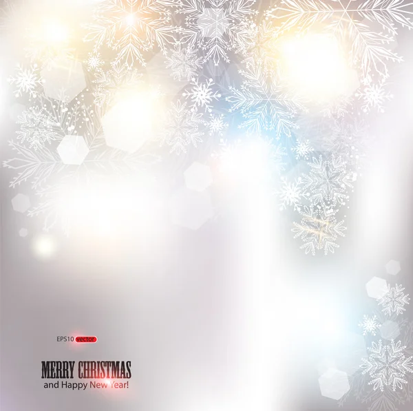 Elegant jul bakgrund med snöflingor och plats för text. — Stock vektor