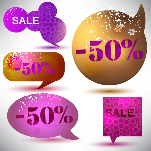 Christmas Sale. Glossy bubbles for speech — Stock Vector