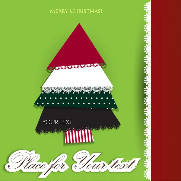Árbol de Navidad creativo hecho de trozos de papel de colores. Vec — Archivo Imágenes Vectoriales