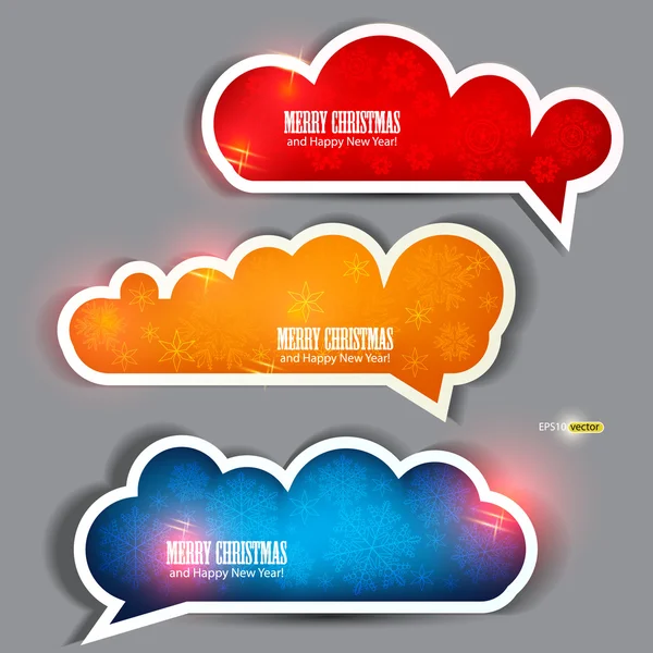 Set van winter bubbels, stickers, etiketten, tags. vector illustrati — Stockvector
