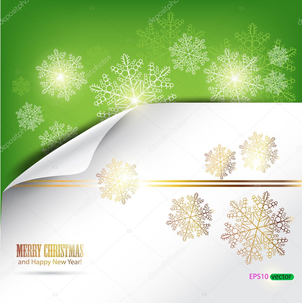 Elegant winter background with snowflakes and place for text. Ve