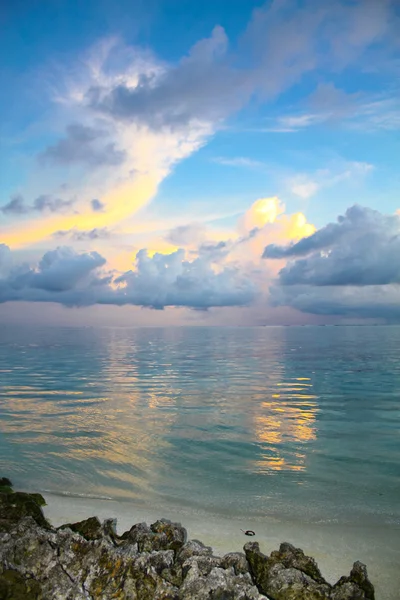 stock image Tropical beach and clouds in the skies