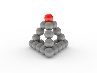 Pyramid with red ball clipart