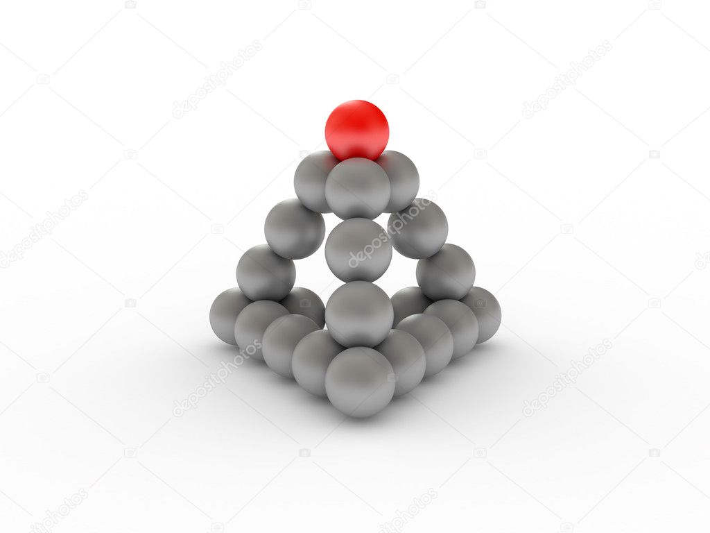 Pyramid with red ball