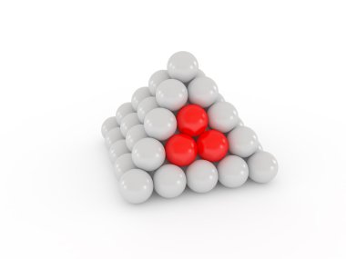 Pyramid with red ball clipart