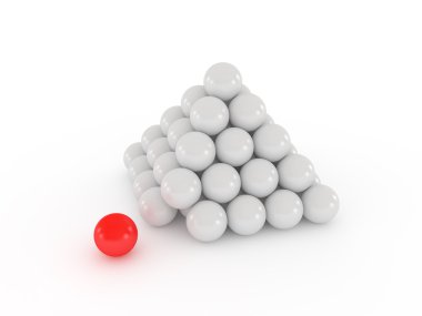 Pyramid with red ball clipart