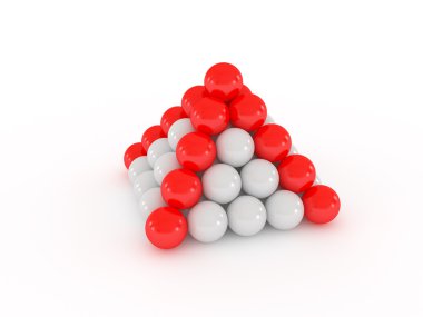 Pyramid with red ball clipart