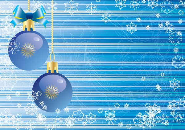 Abstract Kerst een blauwe achtergrond vector — Stockvector